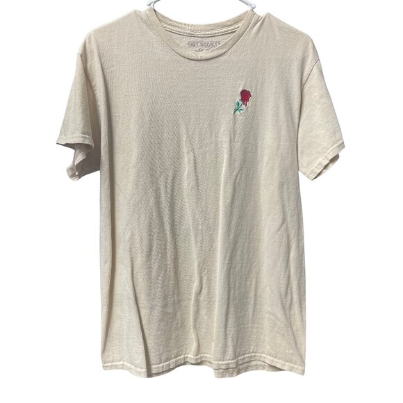 riot society Other - Riot Society Cream Graphic Tee | Embroidered Rose | 100% Cotton | Size M